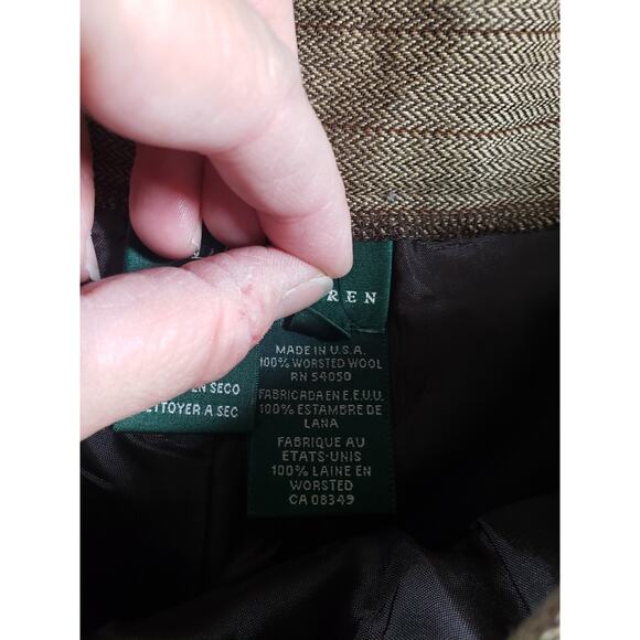 Lauren Ralph Lauren Dress Pants Size 14 Womens Brown Stretch Straight Wool - Picture 4 of 12